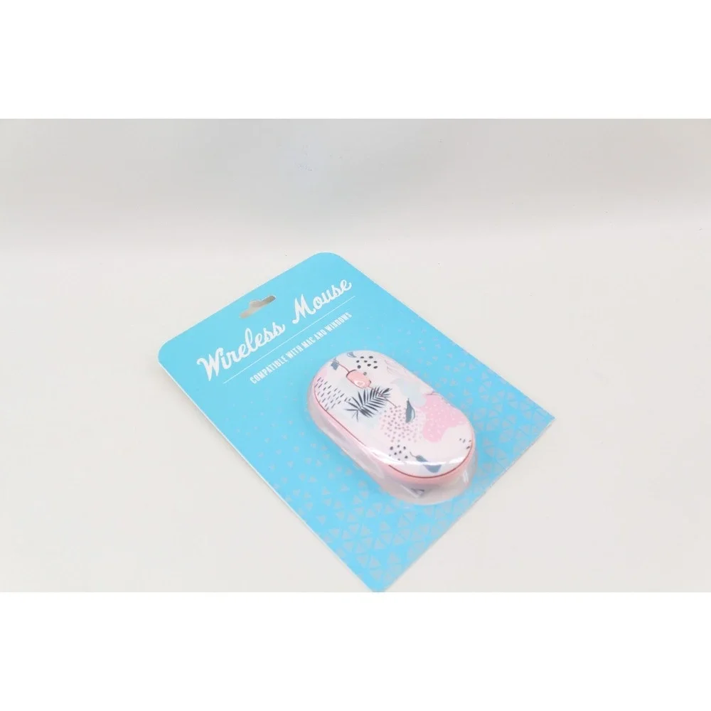 New Orbit Innovations Wireless Mouse w/ Scroll Wheel Compatible Mac/PC Pink/Leaf